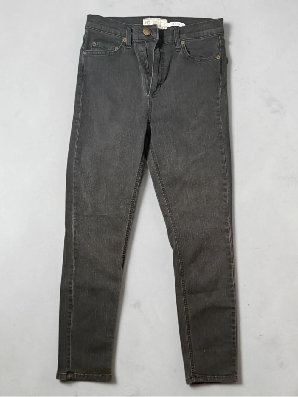 Free People Black Hi Rise Skinny Jeans Size 28 Stretch Denim FP Basics